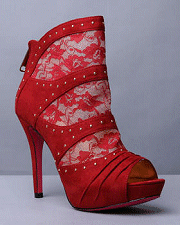 Buy Apple Bottoms Brianna Lace Open Toe Bootie Shoes