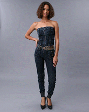 Buy Apple Bottom Maximus Belted Denim Jumpsuit