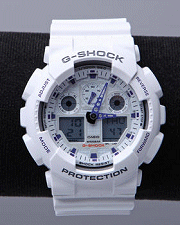 White G-Shock GA100 Watch