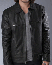 Buy William Rast Clothing Leather Jacket